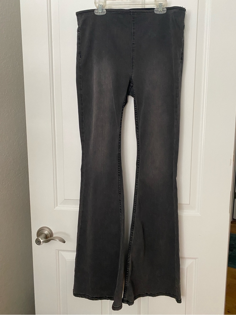 Free People Washed Charcoal Flare Jeans